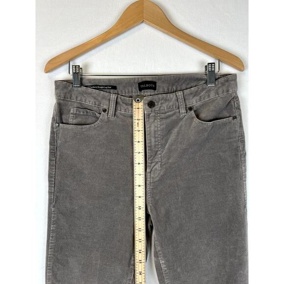 Talbots Corduroy Pants Womens 8 Gray Straight Leg Stretch Cords Jeans - Picture 5 of 8